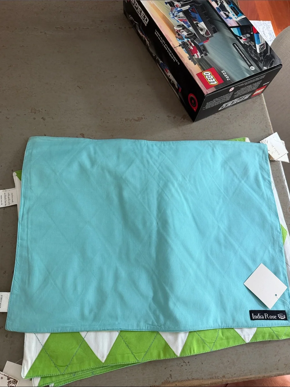 Bright Green and White Argyle Placemats - Home Dining Table Linens